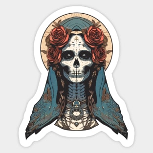 Retro Santa Muerte Sticker